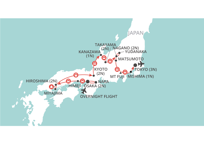 tourhub | Wendy Wu | Japan Uncovered | Tour Map