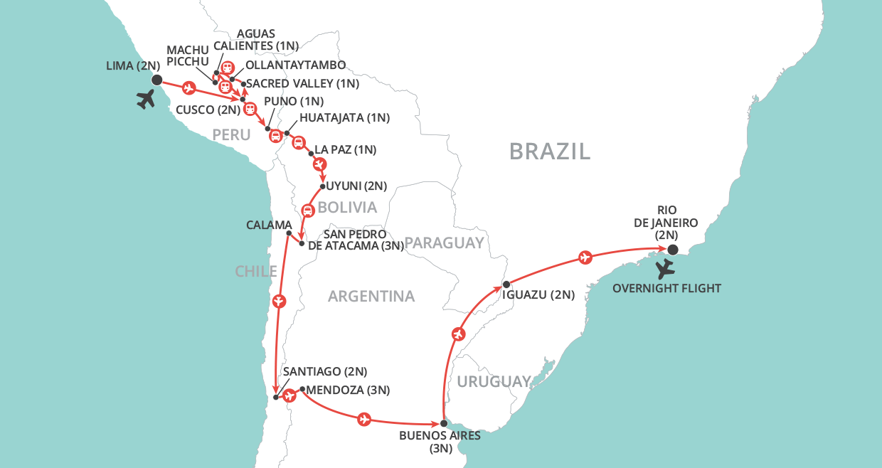 tourhub | Wendy Wu | Ultimate South America | Tour Map