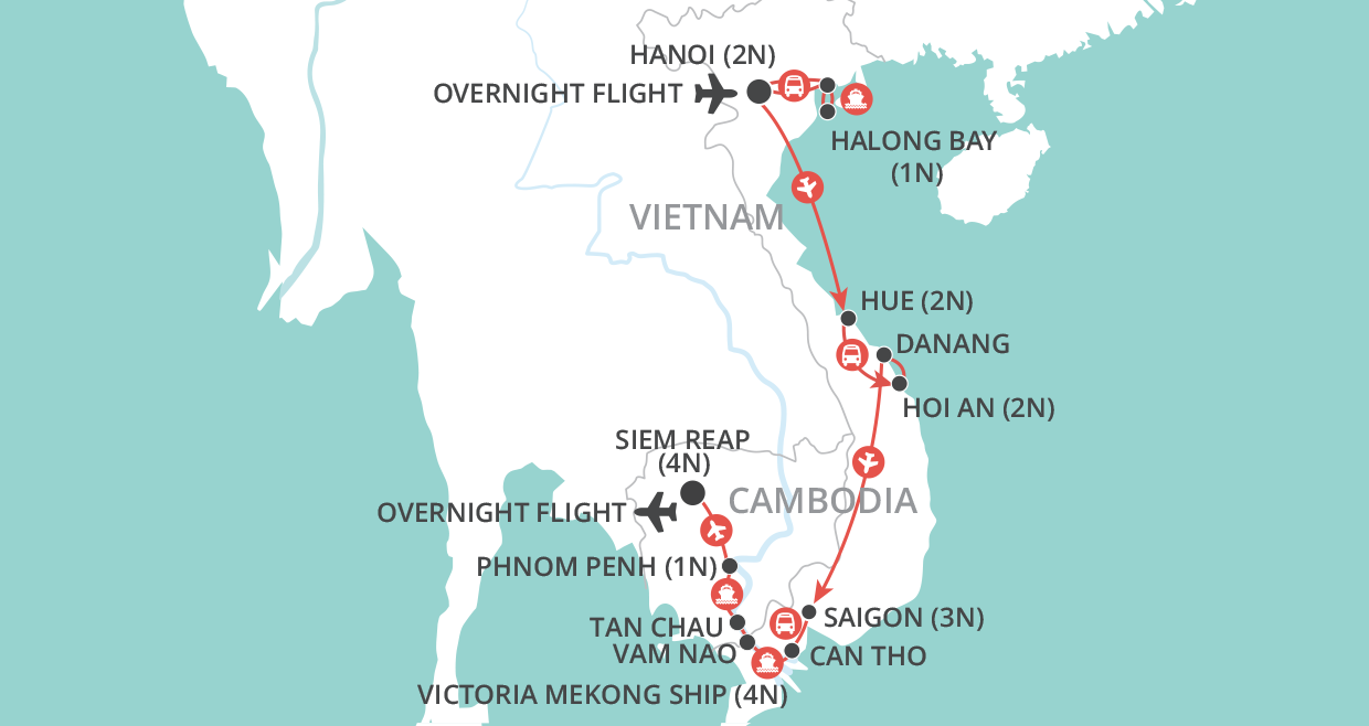 tourhub | Wendy Wu | Mekong Explorer (Main Deck) | Tour Map