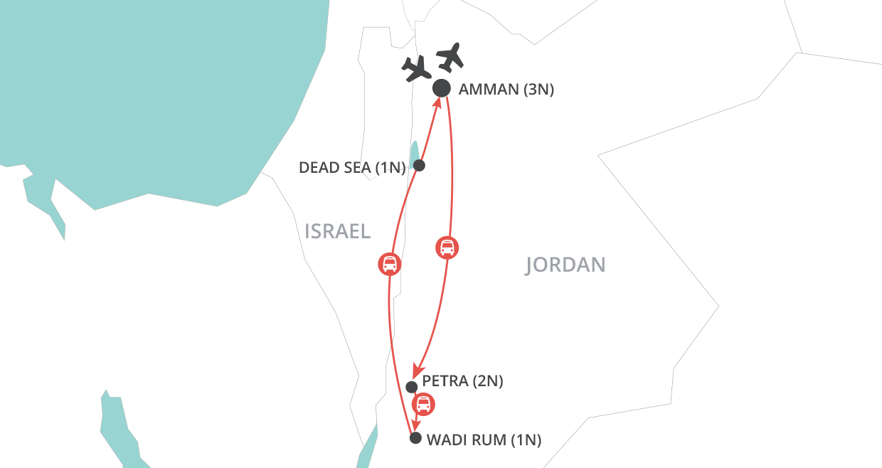 tourhub | Wendy Wu | Journey Through Jordan | Tour Map