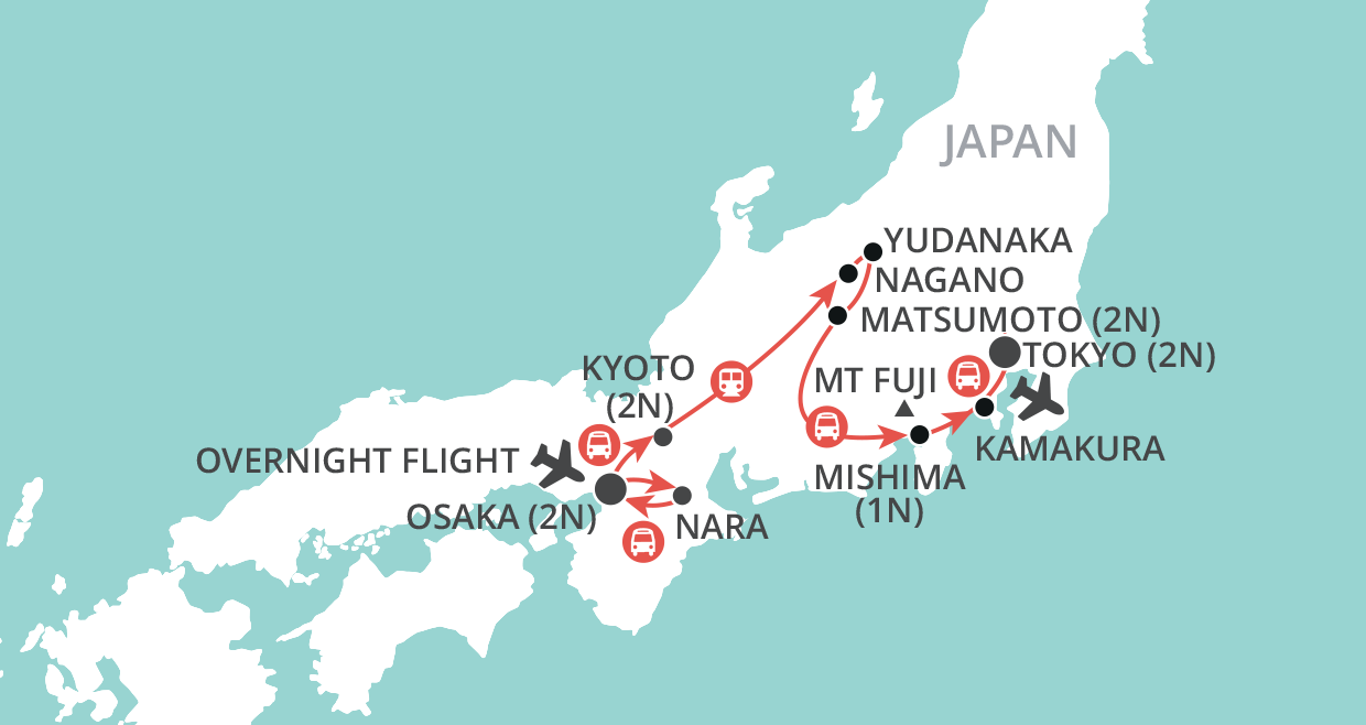 tourhub | Wendy Wu | Experience Japan | Tour Map