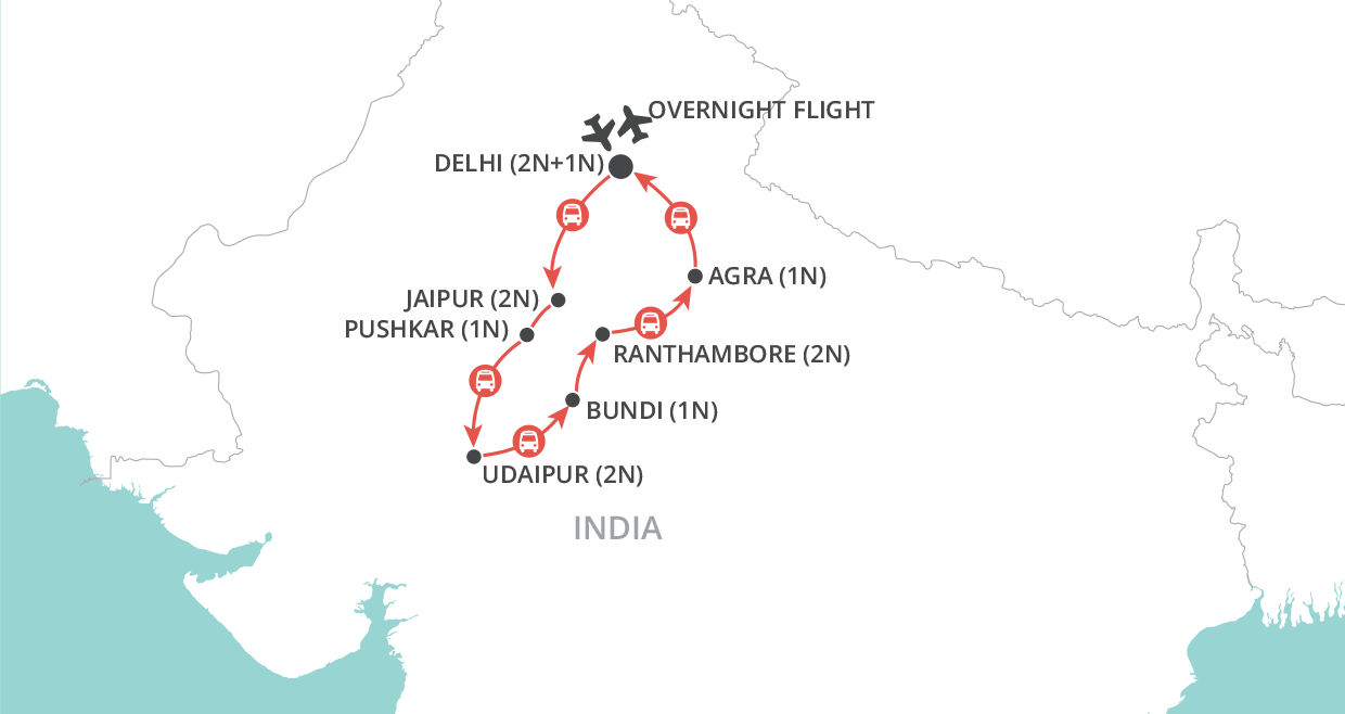 tourhub | Wendy Wu | Inspiring India  | Tour Map