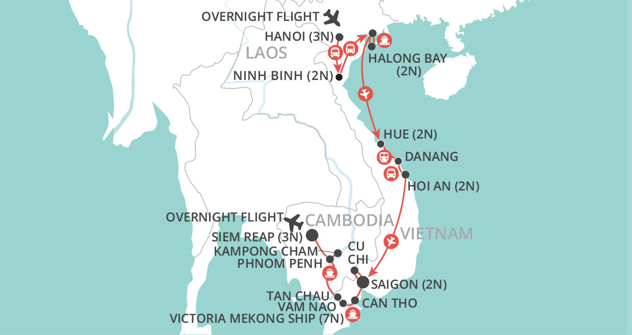 tourhub | Wendy Wu | Grand Mekong Odyssey | Tour Map