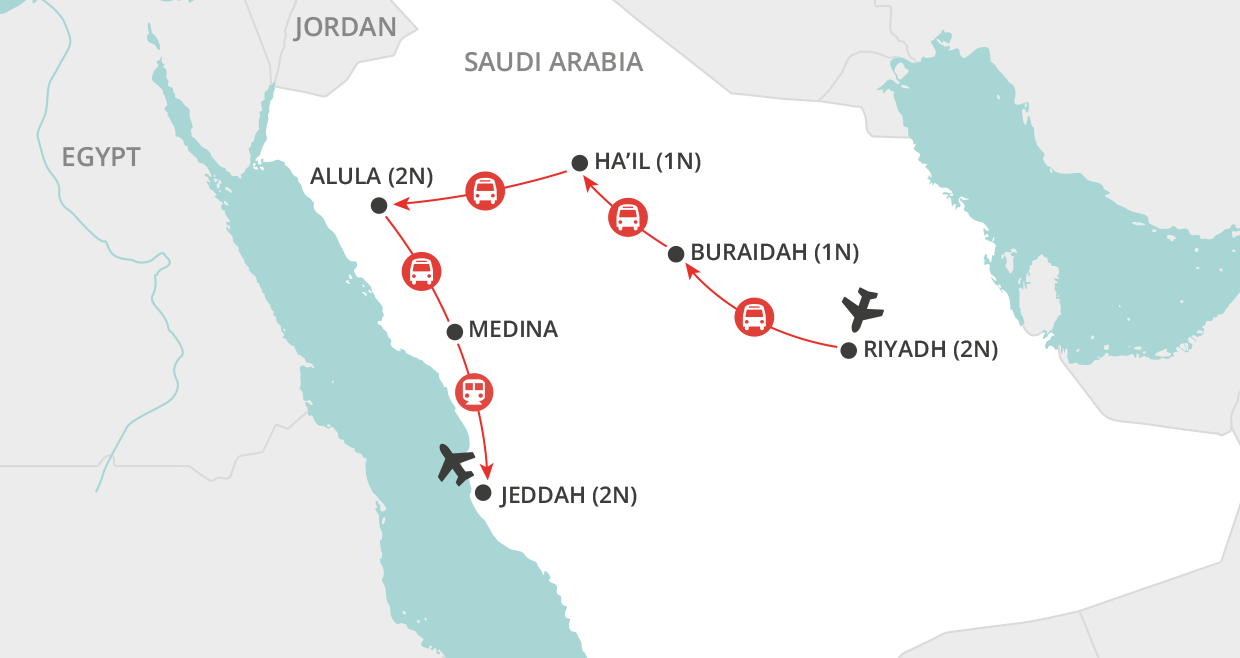 tourhub | Wendy Wu | Secrets of Saudi Arabia | Tour Map