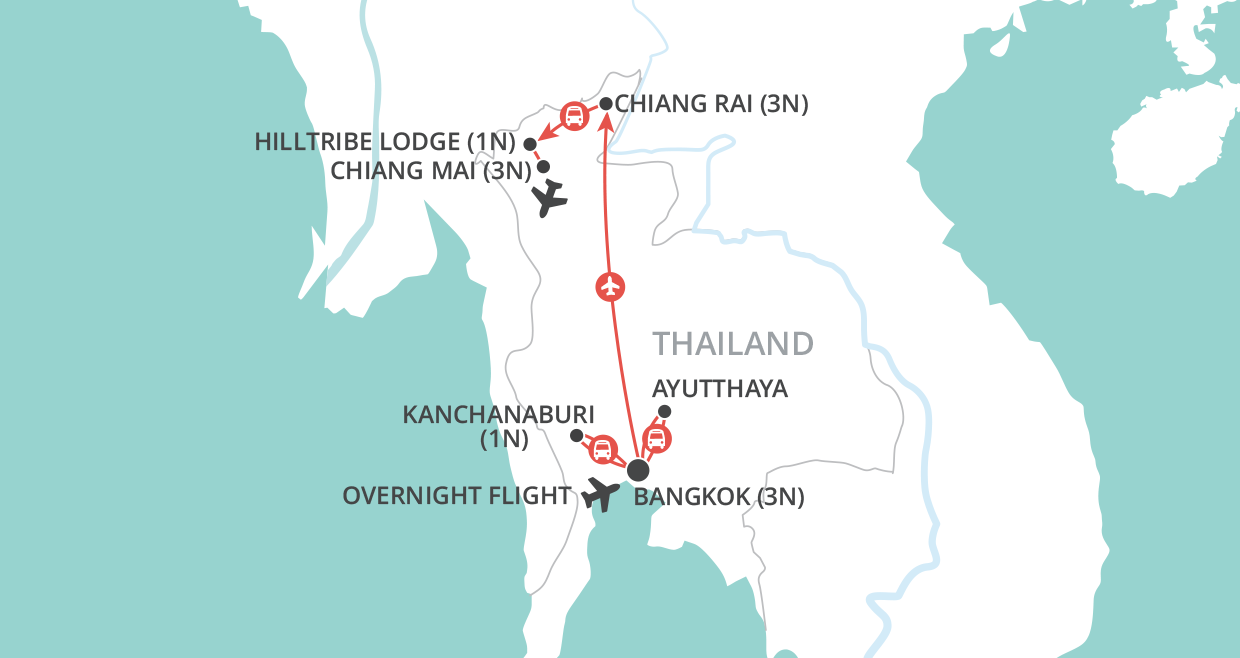 tourhub | Wendy Wu | Christmas in Thailand | Tour Map