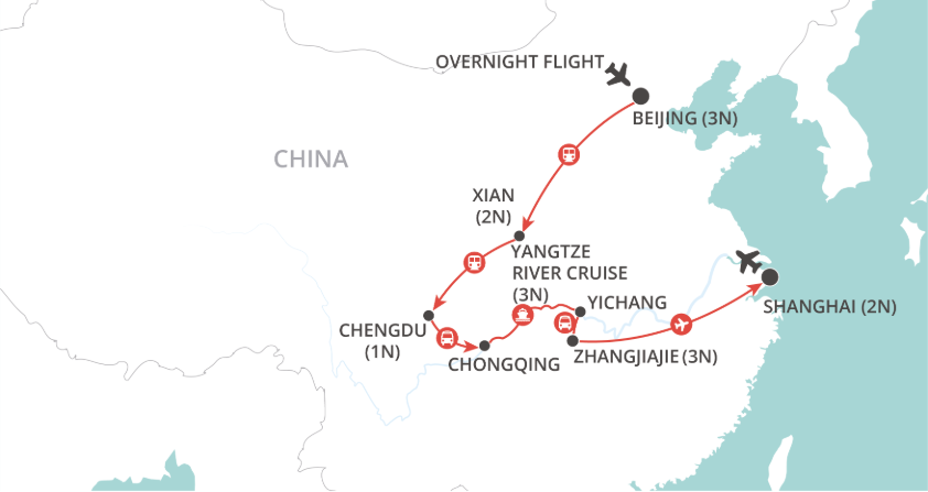tourhub | Wendy Wu | Gems of China | Tour Map