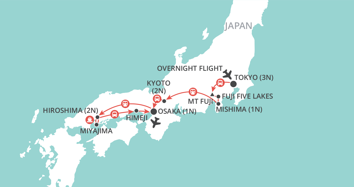 tourhub | Wendy Wu | Jewels of Japan | Tour Map
