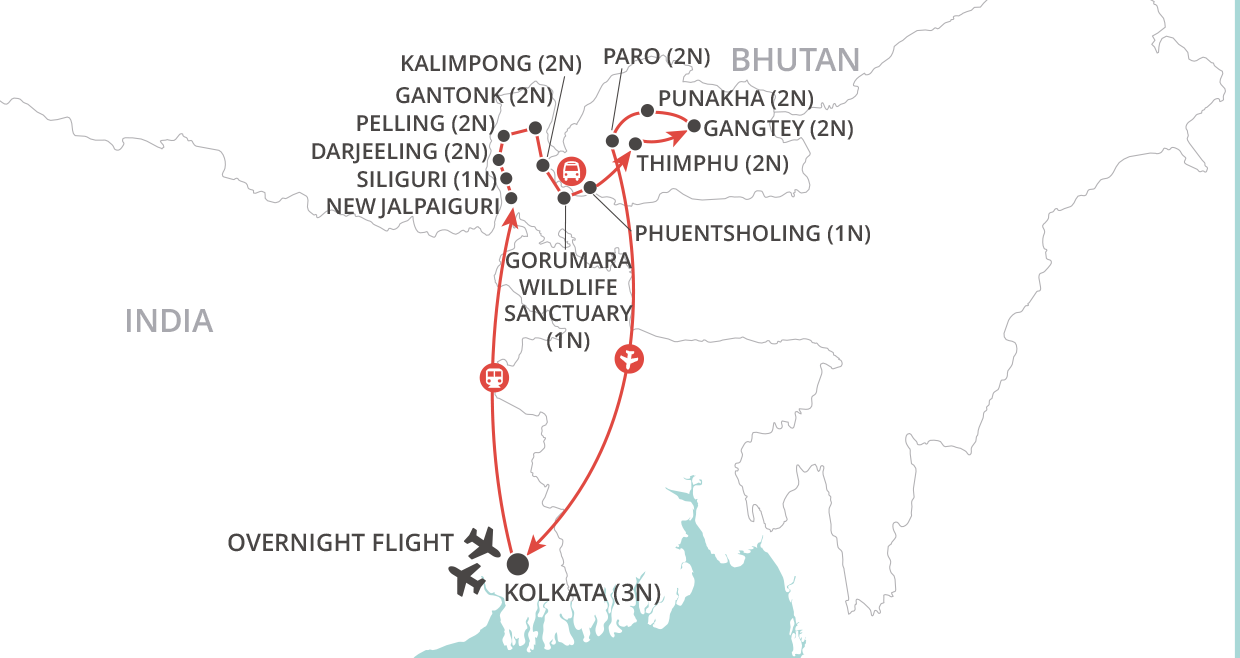 tourhub | Wendy Wu | Himalayan Kingdoms | Tour Map
