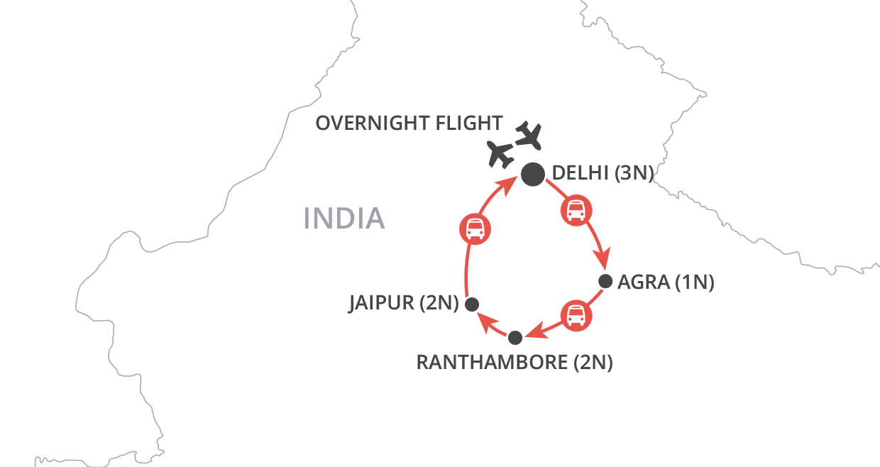 tourhub | Wendy Wu | Golden Triangle | 363 | Route Map