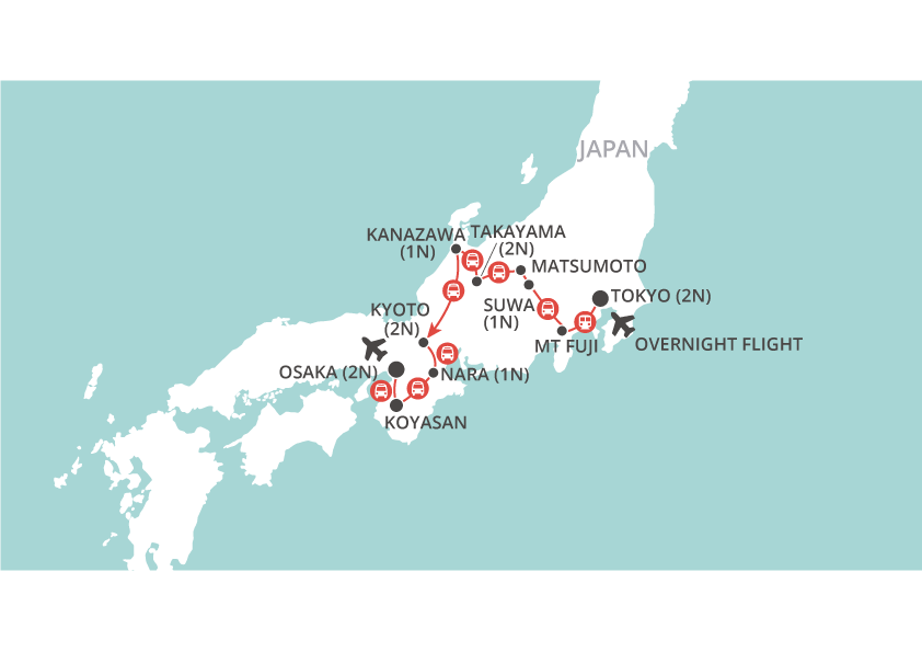 tourhub | Wendy Wu | Discover Japan | Tour Map