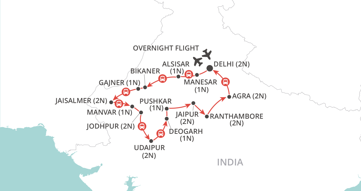 tourhub | Wendy Wu | Rajasthan Panorama | Tour Map