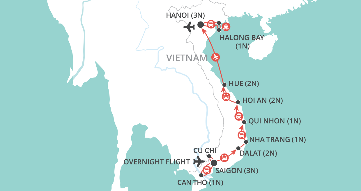 tourhub | Wendy Wu | Vietnam Panorama | Tour Map