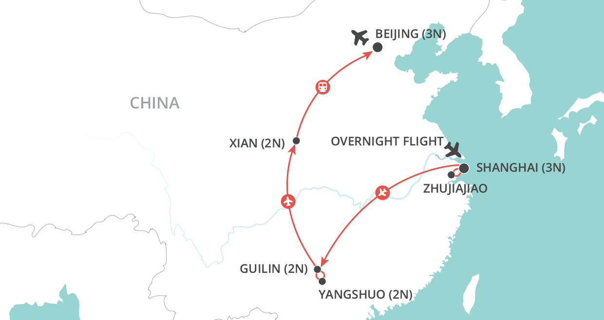 tourhub | Wendy Wu | Glories of China | Tour Map