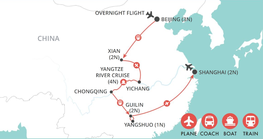 tourhub | Wendy Wu | Wonders of China | Tour Map