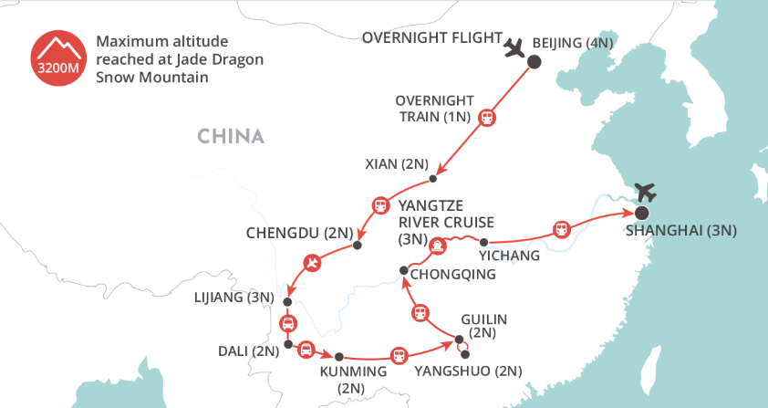 tourhub | Wendy Wu | China: The Big One | Tour Map