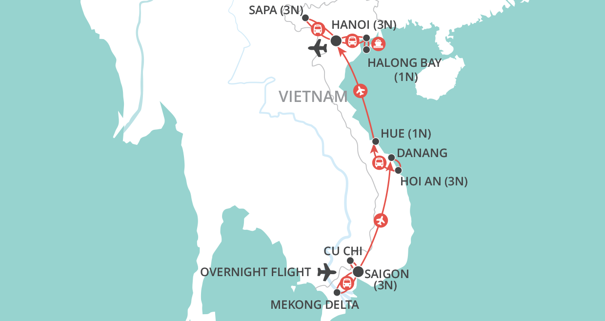 tourhub | Wendy Wu | Vietnam Trails | Tour Map