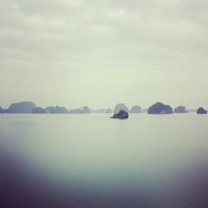 foggy halong bay