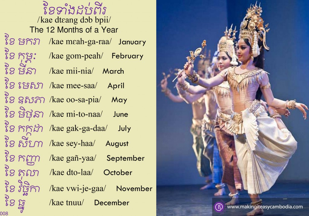 months of the year in Khmer