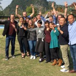 Wendy Wu and Joe Karbo with the China team