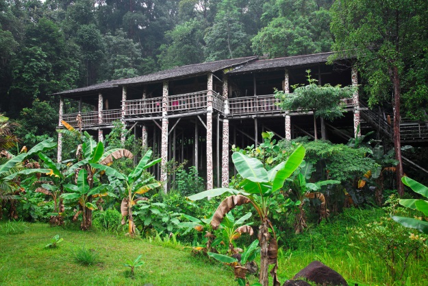 Tribal longhouse Borneo