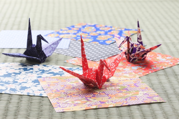 Origami paper cranes