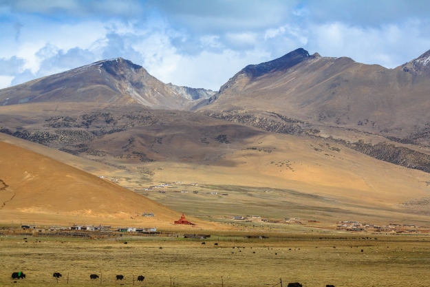 View of Tibetan plateau from train