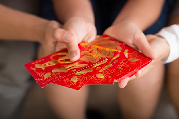 Red money envelopes for new year
