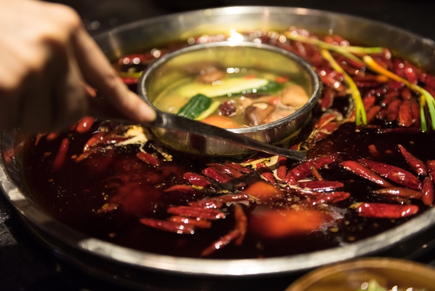 A bubbling Sichuan hotpot