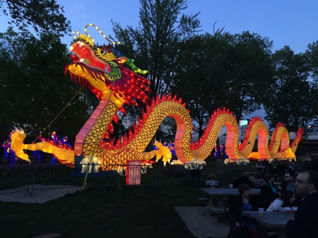 Colourful illuminated dragon for Chinese New Year