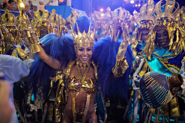 A samba dancer in full swing.