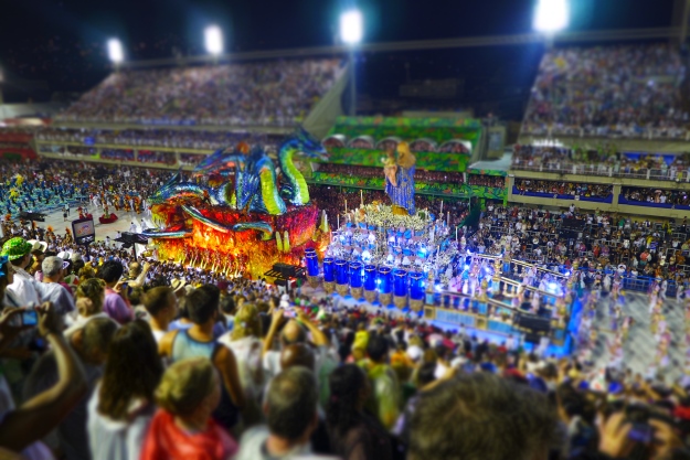 Samba Schools passing through the Sambadrome