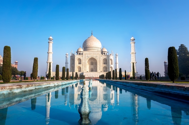 Front view of the Taj Mahal