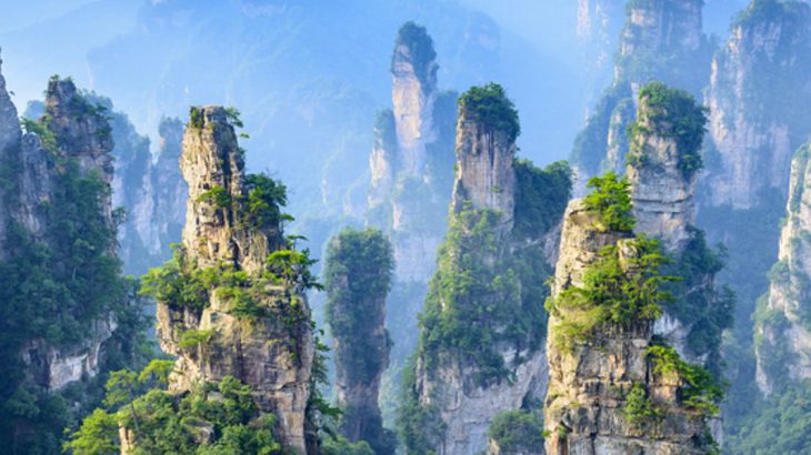 Towering pillars of Zhangjiajie National Forest Park China