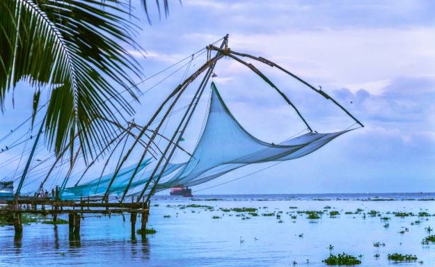 Chinese fishing nets in Kochi City Kerala