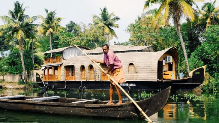 Boats on Kerala’s backwaters