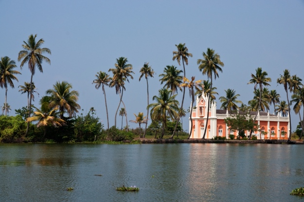 Church on the backwaters of Kerala India