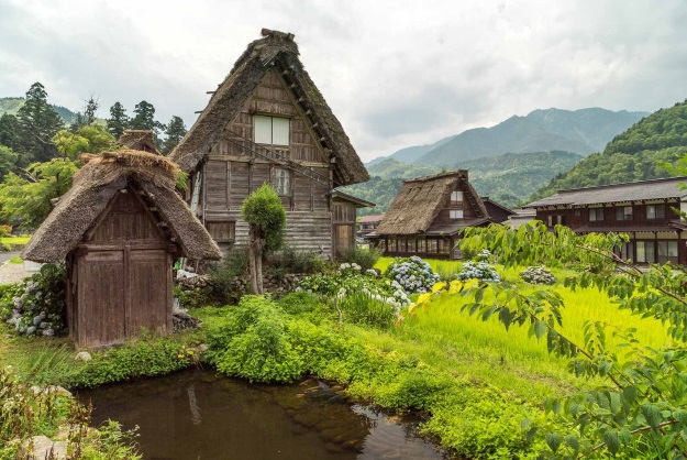 Ancient houses in Shirakawa-go Japan