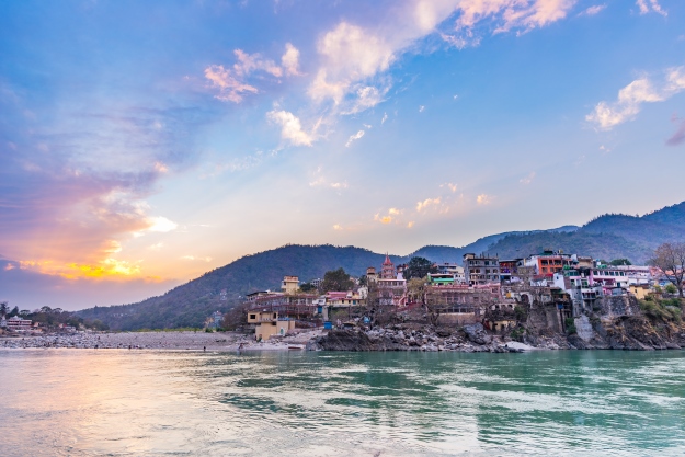 Views of Rishikesh at sunset