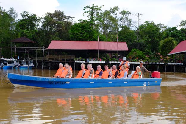 Customers in a boat on the river