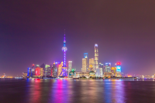 Shanghai skyline at night