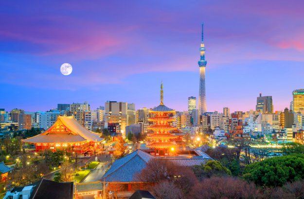 Tokyo skyline at dusk