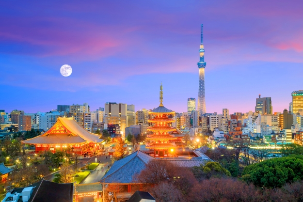 Tokyo skyline at dusk