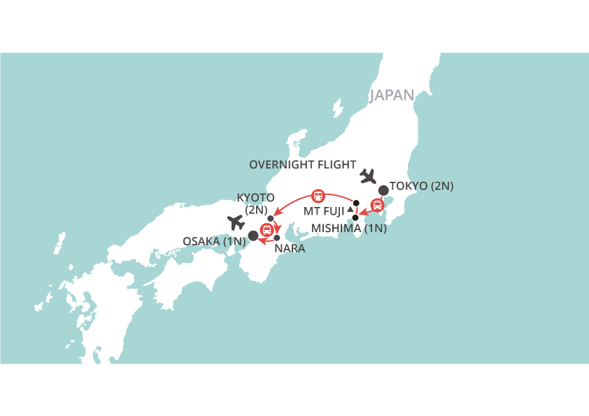 A Week in Japan map