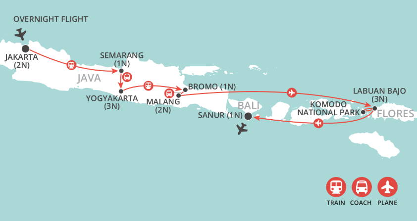 Wonders of Indonesia map