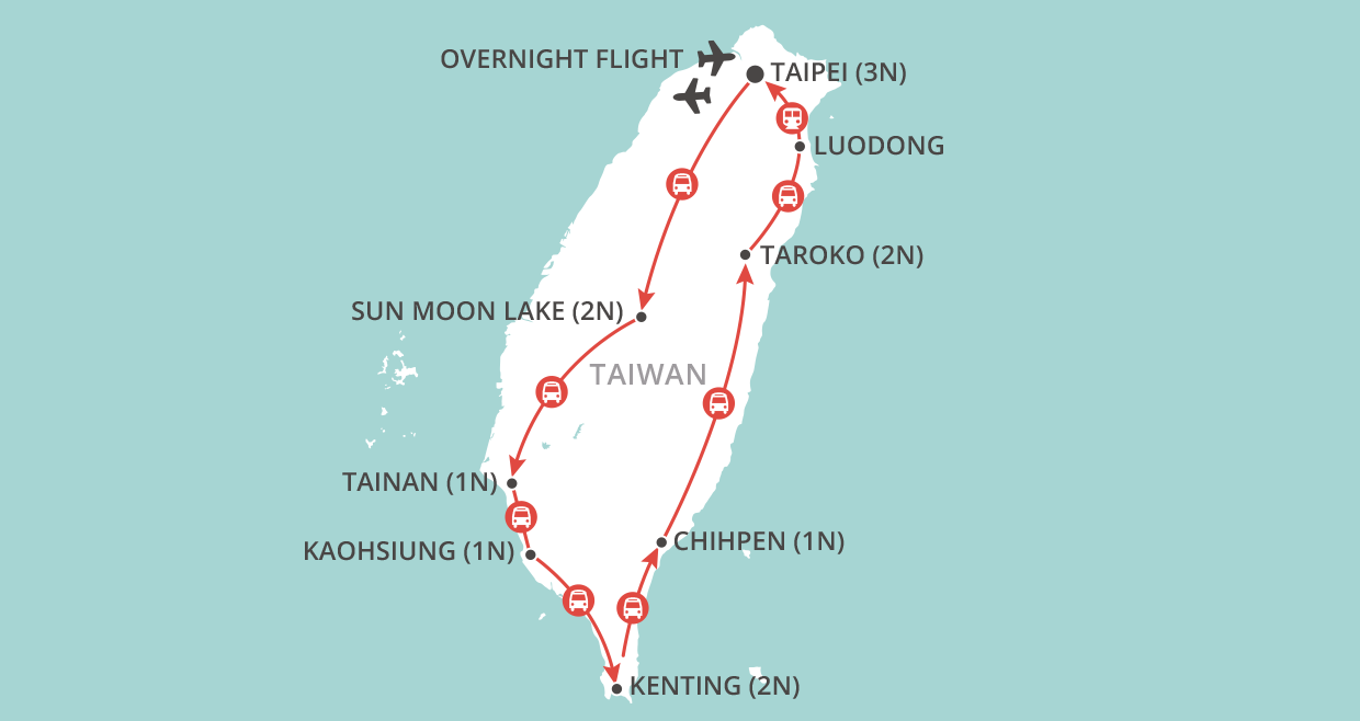 Treasures of Taiwan map