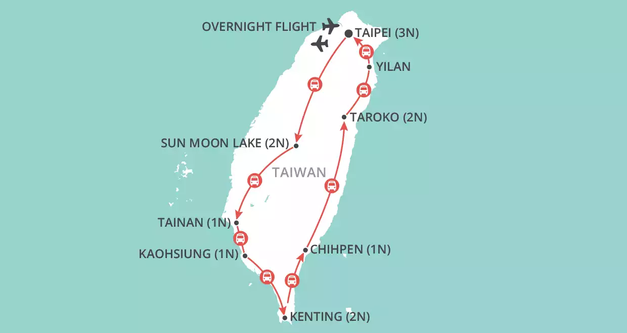 Treasures of Taiwan map