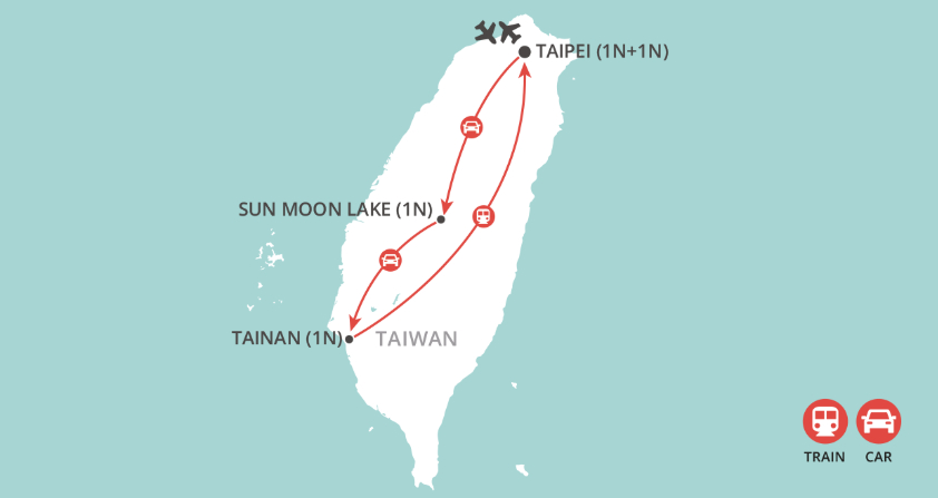 Classic Taiwan Short Stay map