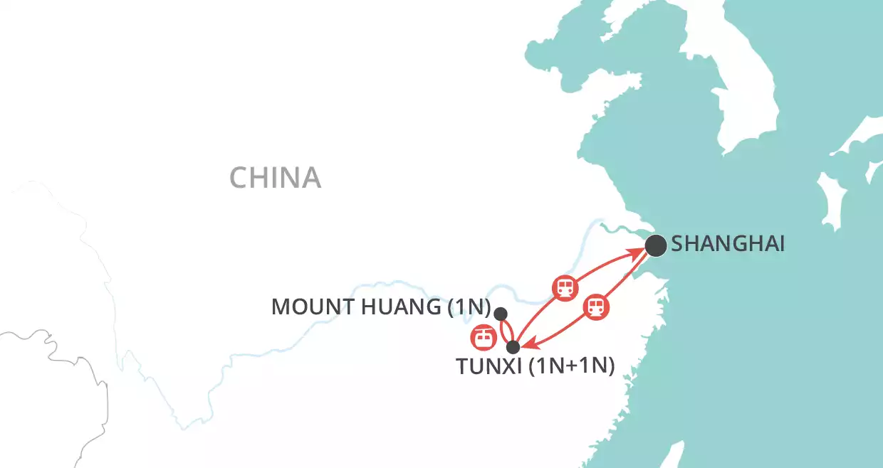 Mount Huang Short Stay map