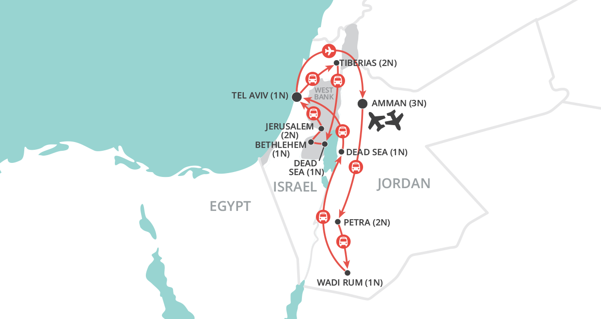 Jordan and Israel Discovery map