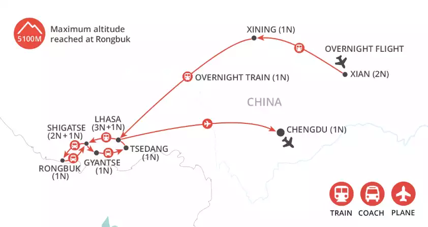 Tibetan Railroad map